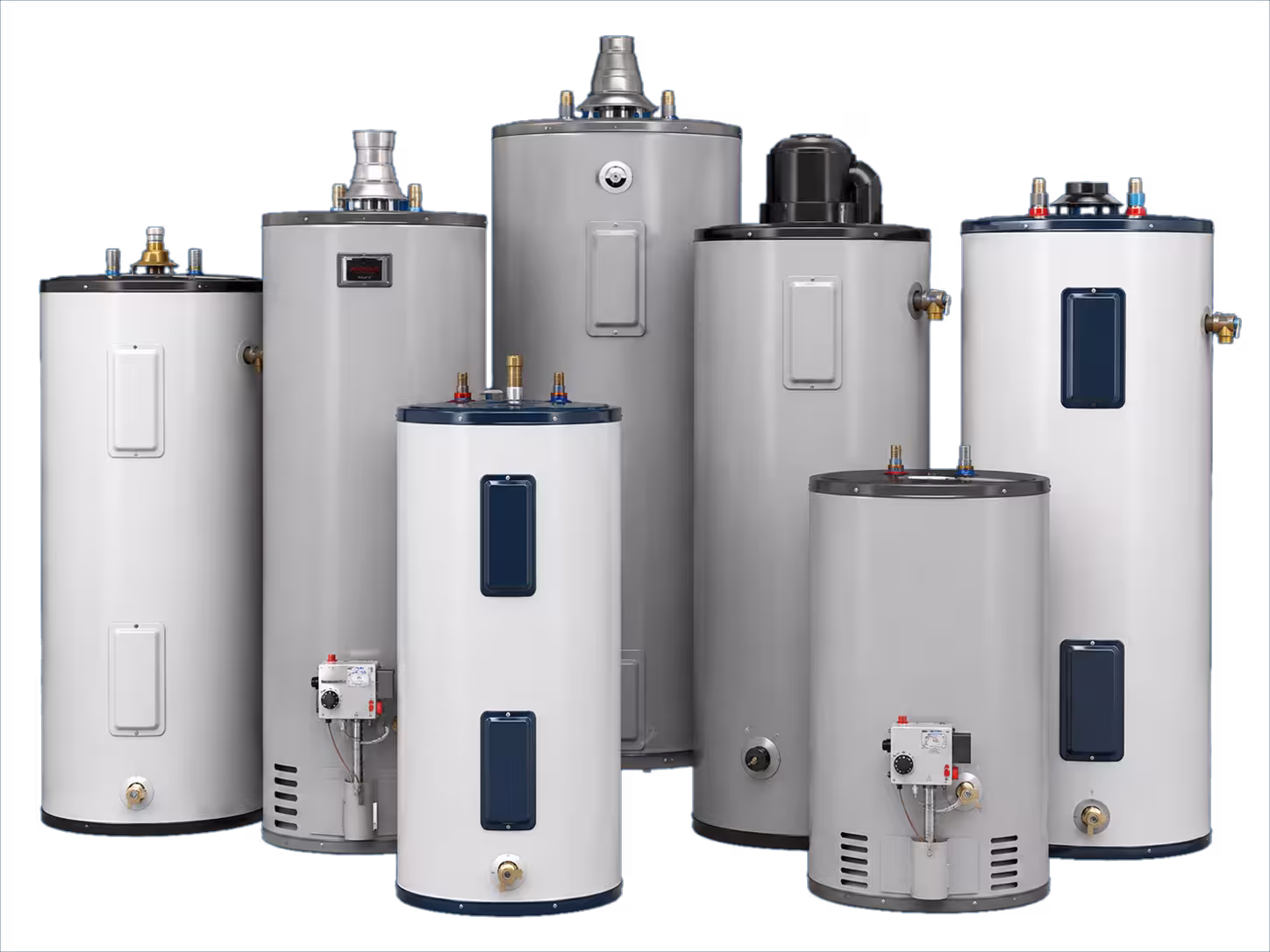 New residential tank water heater prepared for professional installation