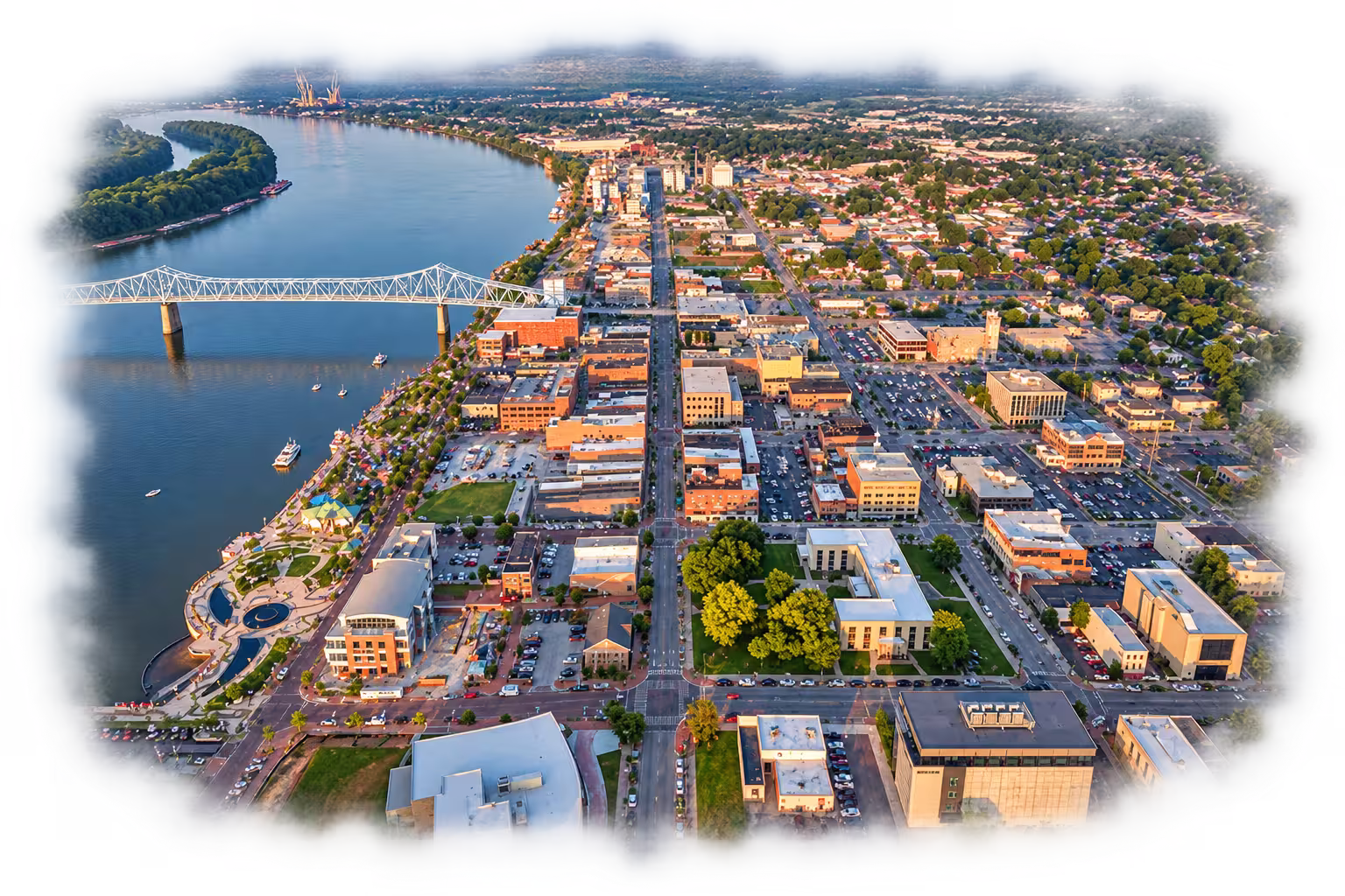 Aerial city view representing Gotta Go Plumbing’s regional field service area