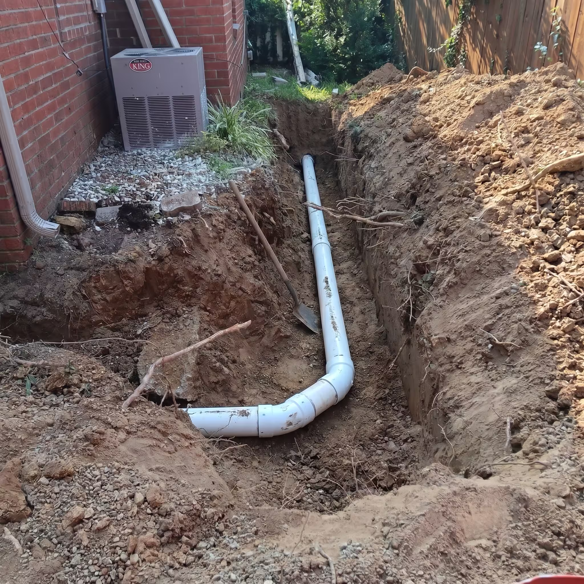 Completed sewer line repair