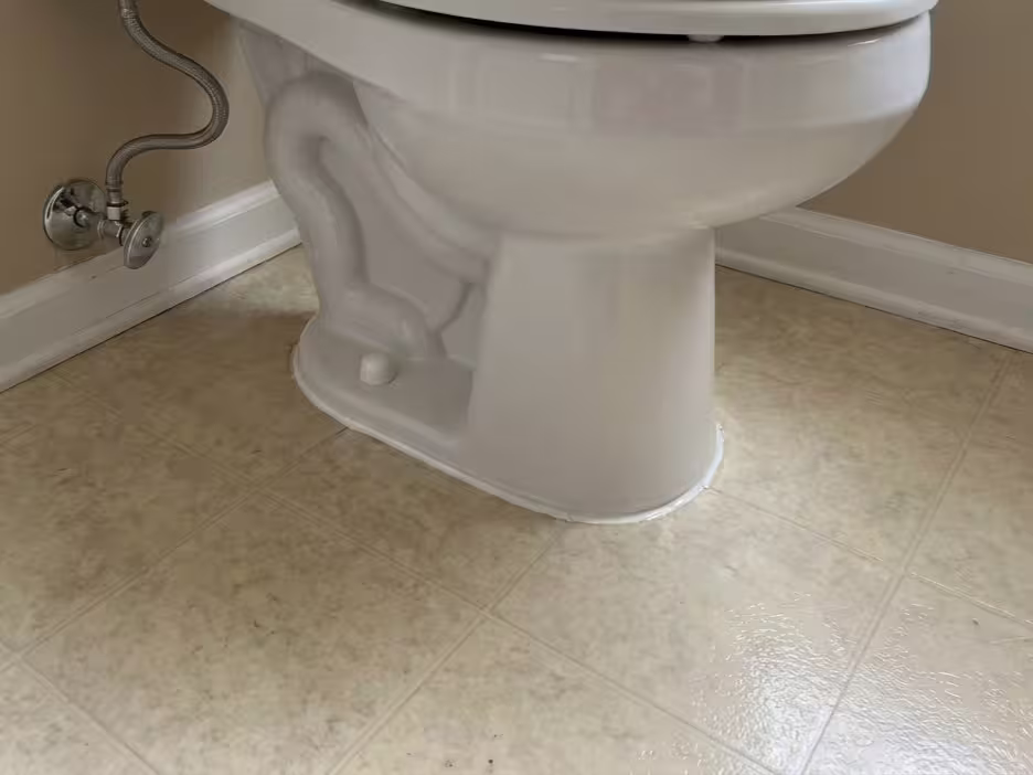 Completed bathroom plumbing and fixture work