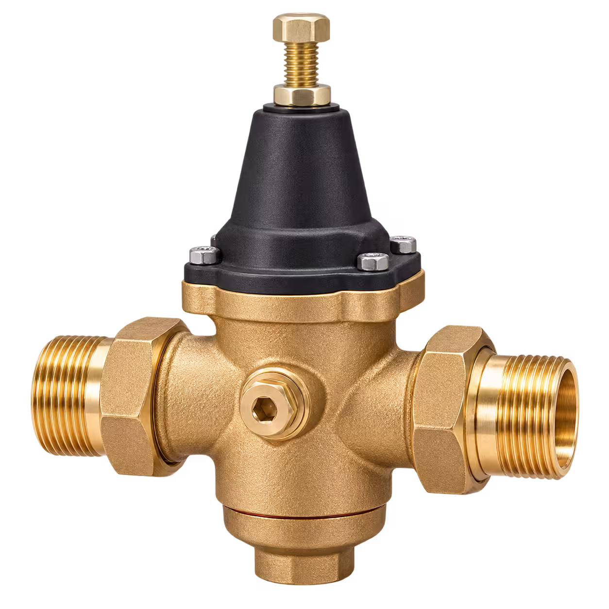Pressure reducing valve installed on residential water piping