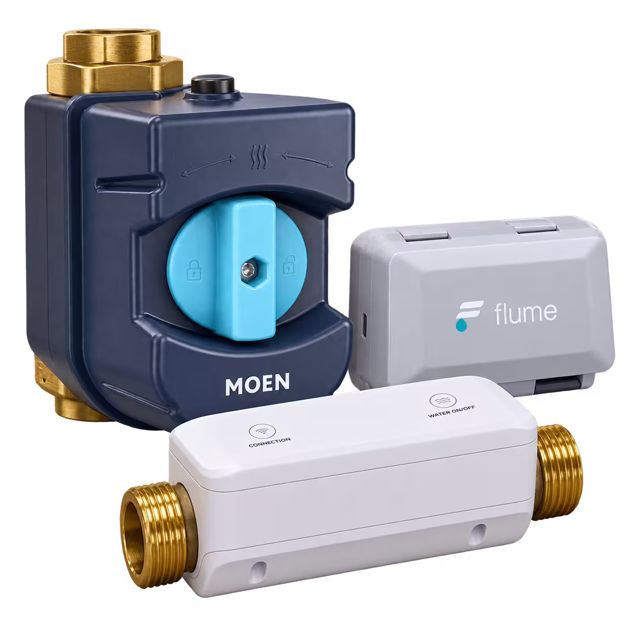 Smart water monitor installed on a residential supply line